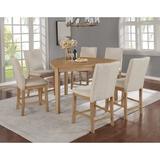 Gracie Oaks Yanis 7 Piece Dining Counter Height Dining Set Wood/Upholstered Chairs in Brown, Size 36.0 H in | Wayfair