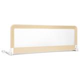 Costway 59 Inch Folding Breathable Baby Bed Rail Guard with Safety Strap-Beige