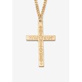 Men's Big & Tall Gold Filled Lord's Prayer Cross Pendant with 24" Chain by PalmBeach Jewelry in Gold
