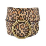 Galaxy Belts Women's Belts Leopard - Brown Leopard Round-Buckle Belt