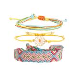 ZAD Women's Bracelets - Pastel & Daisy Woven Bracelet Set