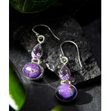YS Gems Women's Earrings Purple - Amethyst & Sterling Silver Drop Earrings
