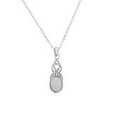 Kanishka Women's Necklaces Silver - Opal & Sterling Silver Oval Knot Pendant Necklace