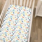 Carter's® Safari Animals Fitted Crib Sheet Polyester in Blue/Green, Size 24.0 W x 5.0 D in | Wayfair 6717745P