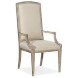 Hooker Furniture Sanctuary Arm Chair in Cream Wood/Upholstered/Fabric in Brown, Size 46.0 H x 24.0 W x 27.5 D in | Wayfair 5865-75700-80