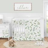 Sweet Jojo Designs Botanical Floral Leaf 5 Piece Crib Bedding Set Polyester in Green/White | Wayfair Botanical-Crib-5