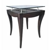 Red Barrel Studio® Berlanga Glass Top End Table Wood/Glass in Brown, Size 27.5 H x 21.5 W x 22.0 D in | Wayfair 1A1DD3CB8B394C5089C649FBF2BBB441