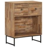 Loon Peak® Clément 23.6" Wide 2 Drawer Teak Wood Sideboard Wood in Brown, Size 29.5 H x 23.6 W x 11.8 D in | Wayfair