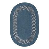 Gray Area Rug - August Grove® Dome Bordered Braided Light Blue/Rug Polypropylene/Wool in Gray, Size 60.0 W x 0.5 D in | Wayfair