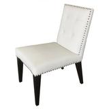 Wildon Home® Gaspard Side Chair in Cream Leather Faux Leather/Wood/Upholstered in Black/Brown/Yellow, Size 39.0 H x 20.0 W x 24.0 D in | Wayfair