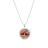 Nature's Decorations Women's Necklaces Orange - Orange Agate & Silver-Plated Tree of Life Pendant Necklace