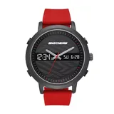 Skechers Men's Lawndale Red Silicone Analog-Digital Watch, Size: Large