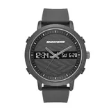 Skechers Men's Lawndale Analog-Digital Silicone Watch, Size: Large, Black