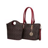 MKF Collection by Mia K. Women's Totebags - Brown & Red Signature 2-in-1 Casey Tote