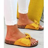 PAOTMBU Women's Sandals yellow - Yellow Knotted Slide - Women