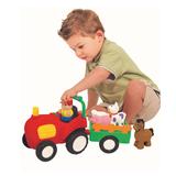 Small World Toys Push and Pull Toys - Busy Farm Tractor