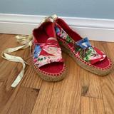 American Eagle Outfitters Shoes | American Eagle Red Hawaiian Platform Espadrilles | Color: Red | Size: 6