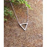 Vera & Co. Women's Necklaces - Cubic Zirconia & Sterling Silver Open Triangle Pendant Necklace
