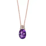 Effy® 1/8 Ct. T.w. Diamond And 8.33 Ct. T.w. Pink Amethyst Pendant In 14K Rose Gold, 16 In