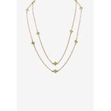 Women's Gold Tone Endless 48" Necklace with Princess Cut Birthstone by PalmBeach Jewelry in August