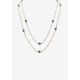 Women's Gold Tone Endless 48" Necklace with Princess Cut Birthstone by PalmBeach Jewelry in May