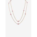 Women's Gold Tone Endless 48" Necklace with Princess Cut Birthstone by PalmBeach Jewelry in June