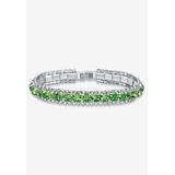 Women's Silver Tone Tennis Bracelet Simulated Birthstones and Crystal, 7" by PalmBeach Jewelry in August
