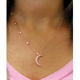 Yeidid International Women's Necklaces - Crystal & 18K Rose Gold-Plated Moon Pendant Necklace