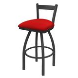 Holland Bar Stool 821 Catalina Low Back Swivel Stool Upholstered/Leather/Metal/Faux leather in Red/Gray, Size 39.0 H x 18.0 W x 18.0 D in | Wayfair