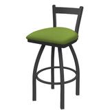 Holland Bar Stool 821 Catalina Low Back Swivel Stool Upholstered/Leather/Metal/Faux leather in Gray, Size 39.0 H x 18.0 W x 18.0 D in | Wayfair