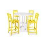 POLYWOOD® La Casa Cafe? 5 Piece Bar Height Dining Set Plastic in White, Size 47.13 H x 114.0 W x 114.0 D in | Wayfair PWS307-1-10137