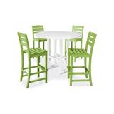 POLYWOOD® La Casa Cafe? 5 Piece Bar Height Dining Set Plastic in Green, Size 47.13 H x 114.0 W x 114.0 D in | Wayfair PWS307-1-10138