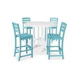 POLYWOOD® La Casa Cafe? 5 Piece Bar Height Dining Set Plastic in White, Size 47.13 H x 114.0 W x 114.0 D in | Wayfair PWS307-1-10139