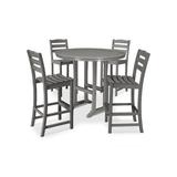 POLYWOOD® La Casa Cafe? 5 Piece Bar Height Dining Set Plastic in Gray, Size 47.13 H x 114.0 W x 114.0 D in | Wayfair PWS307-1-GY