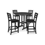 POLYWOOD® La Casa Cafe? 5 Piece Bar Height Dining Set Plastic in Black, Size 47.13 H x 114.0 W x 114.0 D in | Wayfair PWS307-1-BL
