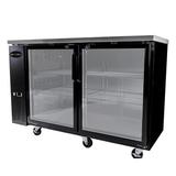 SABA Two Glass Door Back Bar Cooler Stainless Steel Undercounter Refrigerator Stainless Steel in Black, Size 36.0 H x 49.0 W x 24.5 D in | Wayfair