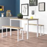 Zipcode Design™ Adelle 4 - Piece Dining Set Wood/Metal in White/Brown, Size 29.5 H in | Wayfair F01A25E0D1CE4ADBA3D979F32076043C