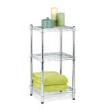 Honey-Can-Do Chrome 3-Tier Metal Wire Shelving Unit (15 in. W x 30 in. H x 14 in. D), Grey