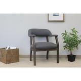 BOSS Office Products 24 in. Width Big and Tall Gray Fabric Guest Office Chair with Solid Wood Frame