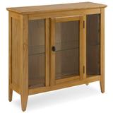 Leick Home Natural Oak Entryway Curio Cabinet with Interior Light, Desert Sand