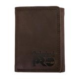 Timberland PRO Men's RFID Leather Trifold Wallet with ID Window (Dark Brown / Pullman)