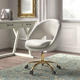 Kelly Clarkson Home Lourdes Task Chair Upholstered/Velvet in White, Size 35.55 H x 24.0 W x 23.5 D in | Wayfair 4181CA4287FC4927AE310372B692FFEF