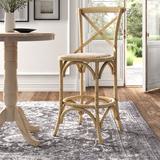 Kelly Clarkson Home Larghetto Counter & Bar Stool Wood/Wicker/Rattan in Gray, Size 23.0 D in | Wayfair 04B479D8806642A184AE77A3E5A096FB