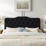 Kelly Clarkson Home McCrory Panel Headboard Upholstered/Velvet/Metal in White/Black, Size 51.0 H x 41.0 W x 4.0 D in | Wayfair