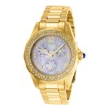 Invicta Women's Watches - Goldtone & Mother-Of-Pearl Rhinestone-Accent Chronograph Watch