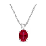 Belk & Co 2 Ct. T.w. Created Ruby Solitaire Pendant With Chain In 10K White Gold
