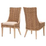 Beachcrest Home™ Romeliat Carole Natural Wicker Side Chair Upholstered/Wicker/Rattan, Wood in Gray, Size 38.5 H x 22.5 W x 25.0 D in | Wayfair