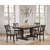 Canora Grey Griffing 5 - Piece Extendable Rubber Solid Wood Dining Set Wood in Black/Brown/Gray, Size 30.0 H in | Wayfair