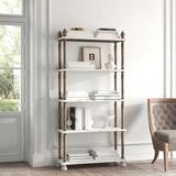 Kelly Clarkson Home Elodie 75" H x 37" W Wood Etagere Bookcase Wood in Brown, Size 75.0 H x 37.0 W x 14.0 D in | Wayfair