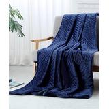 Cozy Tyme Weighted Blankets & Covers Navy - Navy Chevron 20-Lb. Eshe Weighted Blanket